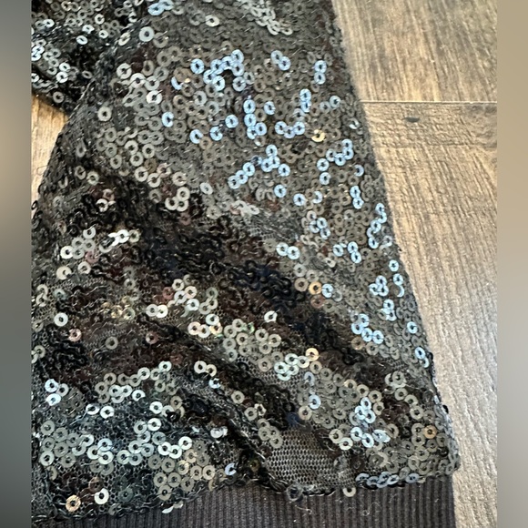 GUC LOL SURPRISE Remix Girl's Bomber Style Jacket, Black Sequins, Size: XL 14/16 - Picture 2 of 10